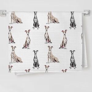 NWT/SET of TWO/DOG LOVERS/Greyhound Kitchen/Tea Towels/W-16 X L-24 Inches